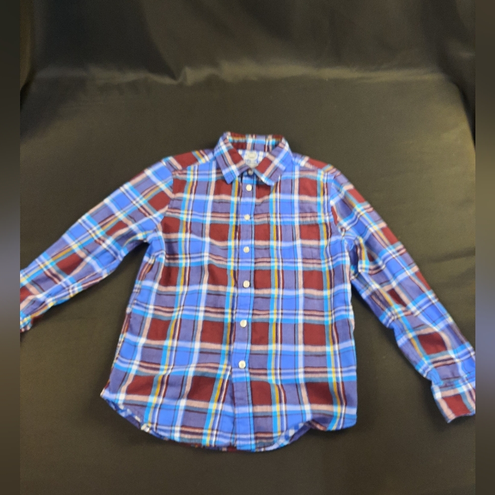Boys plaid button down shirt with lining size L/G 10/12